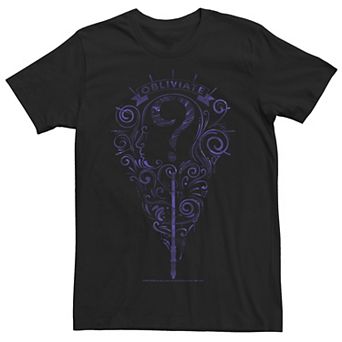 Men's Deathly Hallows Obliviate Purple Outline Logo Tee