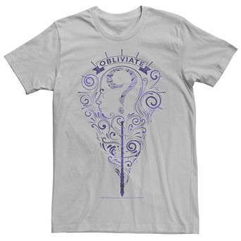 Men's Deathly Hallows Obliviate Purple Outline Logo Tee