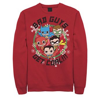 Men's DC Comics Justice League Bad Guys Get Coal Christmas Fleece