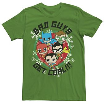 Men's DC Comics Justice League Bad Guys Get Coal Christmas Tee