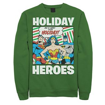Men's DC Comics Justice League Holiday Heroes Christmas Sweatshirt