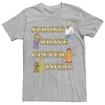 Men's Scooby Doo Group Clever And Loyal Retro Text Poster Tee
