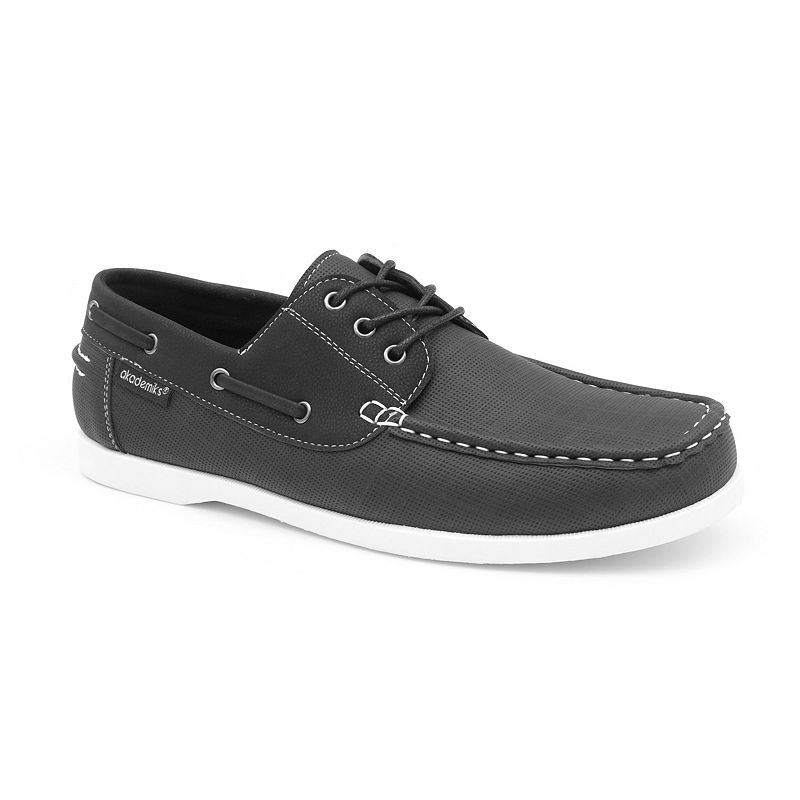 Akademiks Marina 2 Mens Boat Shoes, Size: Medium (8), Black