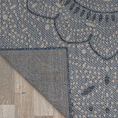 World Rug Gallery Bahama Traditional Medallion Indoor Outdoor Rug