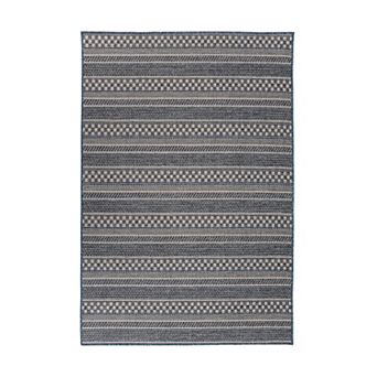 World Rug Gallery Bahama Stripe and Checker Indoor Outdoor Rug