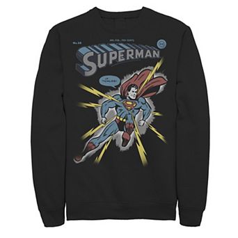 Men's Superman Electrocuted It Tickles Faded Portrait Sweatshirt