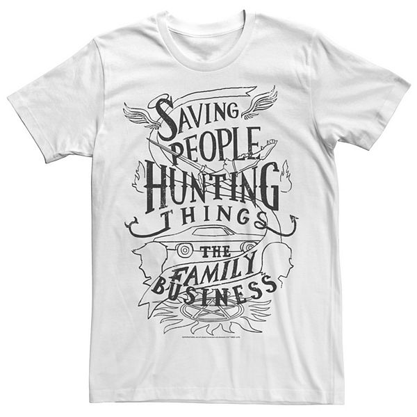 Supernatural Saving People Hunting Things Men's Black Long Sleeve  Shirt-Medium