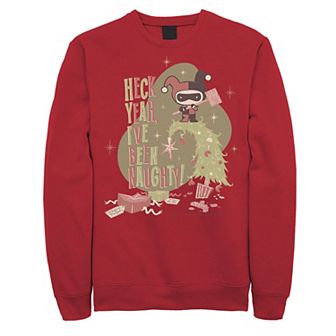 Men's DC Comics Christmas Harley Quinn "Heck Yeah I've Been Naughty" Sweatshirt