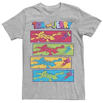 Men's Tom And Jerry Vintage Colorful Panels Tee
