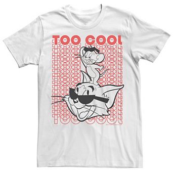Men's Tom And Jerry Too Cool Word Stack Portrait Tee