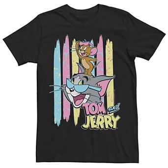 Men's Tom And Jerry Paint Stripe Portrait Tee