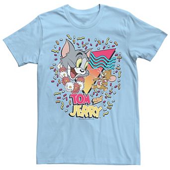 Men's Tom And Jerry Tropical 90's Confetti Portrait Tee