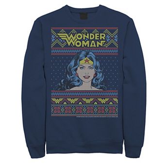 Men's Wonder Woman Vintage Knit Style Portrait Sweatshirt