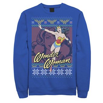Men's Wonder Woman Portrait Collage Knit Style Fleece