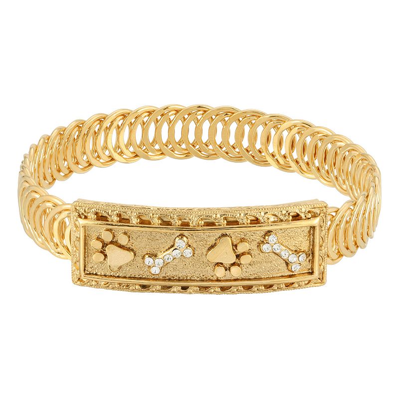 77249003 1928 Gold Tone Paw & Bones Belt Bracelet, Womens sku 77249003