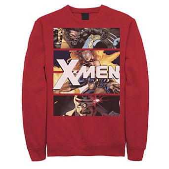 Men's Marvel X-Men Four Panel Portraits Graphic Fleece Pullover