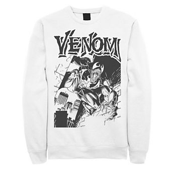 Men's Marvel Venom Street Cover Comic Illustration Graphic Fleece Pullover