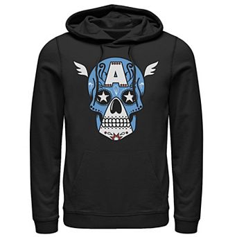 Men's Marvel Avengers Captain America Sugar Skull Graphic Hoodie
