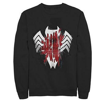 Men's Marvel Venom Drip Logo Over Spider-Man Graphic Fleece Pullover