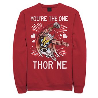 Men's Marvel Thor You're The One Thor Me Valentine Graphic Fleece Pullover
