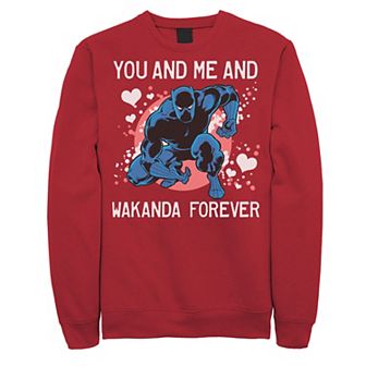 Men's Marvel Black Panther You And Me Valentine Graphic Fleece Pullover