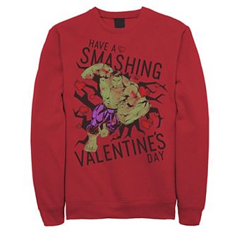 Men's Marvel Hulk Have A Smashing Valentine's Day Graphic Fleece Pullover