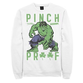 Men's Marvel St. Patty's Vintage Hulk Pinch Proof Graphic Fleece Pullover