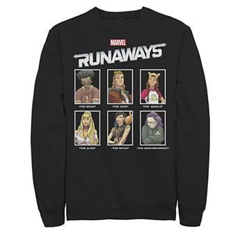 Men's Marvel Runaways Yearbook Photos Graphic Fleece Pullover