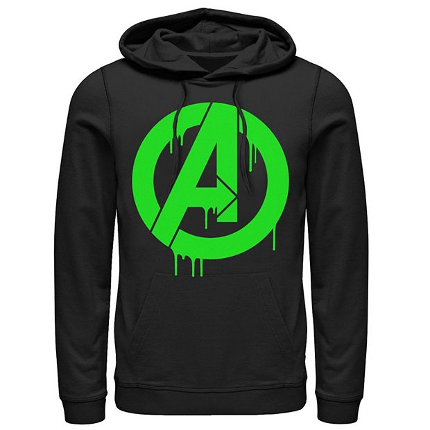 Men s Marvel The Avengers Green Dripping Ooze A Logo Hoodie