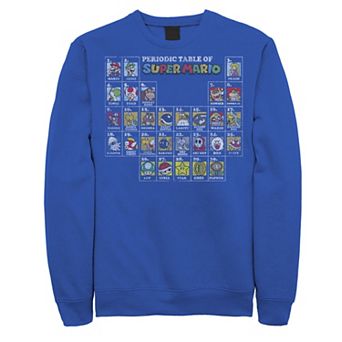 Men's Nintendo Nintendo Super Mario Periodic Table Of Character Panel Grid Graphic Fleece Pullover