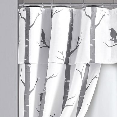 Lush Decor 16-piece Bird On The Tree Double Swag Shower Curtain Set