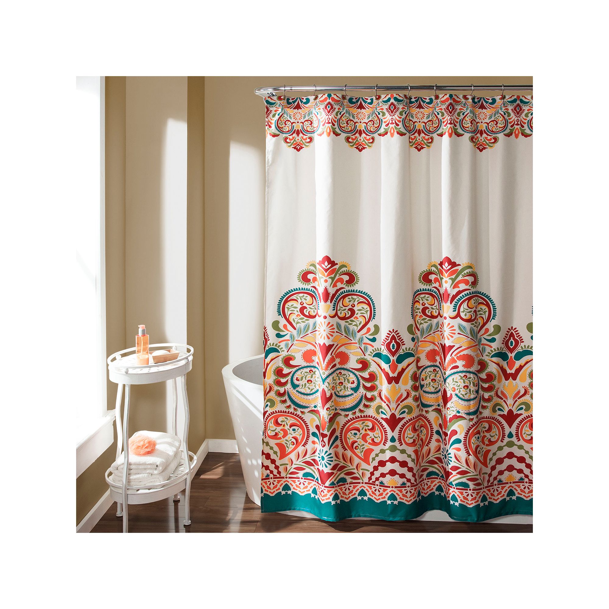 Lush Decor Clara Shower Curtain, Size: 72X72, Orange
