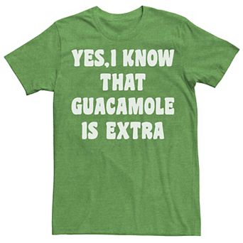 Men's Yes I Know Guacamole Is Extra Funny Tee