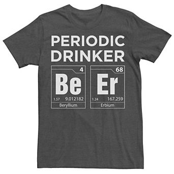 Men's Periodic Table Beer Drinker Nerdy Tee