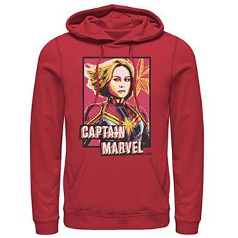 Men's Marvel Captain Marvel Saturated Portrait Poster Graphic Hoodie