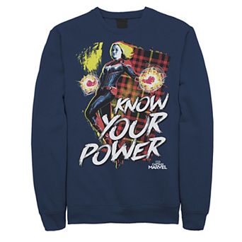Men's Marvel Captain Marvel Know Your Power Graphic Fleece Pullover