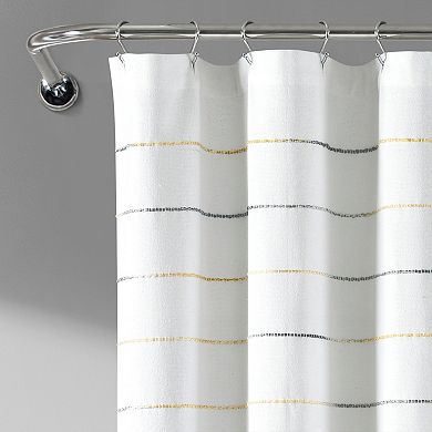 Lush Decor Ombre Stripe Yarn Dyed Cotton Shower Curtain