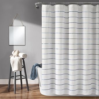 Lush Decor Yarn Dyed Stripe Cotton Shower Curtain