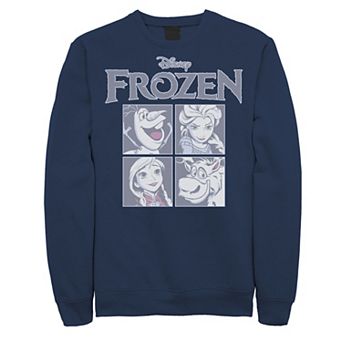 Disney's Frozen Blue Hue Character Portrait Grid Panels Men's Sweatshirt