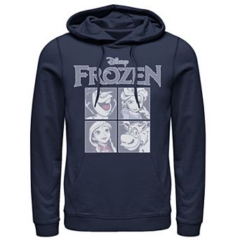 Disney's Frozen Blue Hue Character Portrait Grid Panels Men's Hoodie