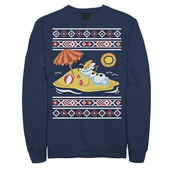 Disney's Frozen Olaf In Summer Holiday Sweater Style Men's Sweatshirt