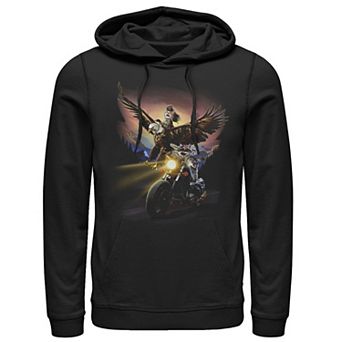 Men's Two Crazy Cats Riding Free Hoodie