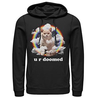 Men's Cat Rainbow Clouds U R Doomed Hoodie
