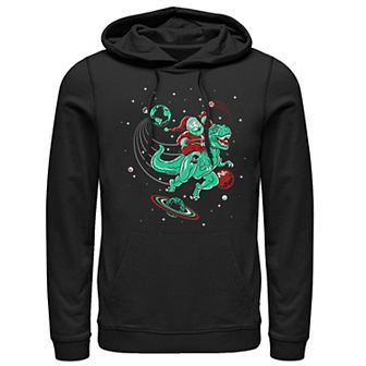 Men's Santa Riding T-Rex Hoodie