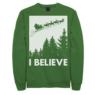 Men's Santa Claus I Believe Reindeer Christmas Sweatshirt