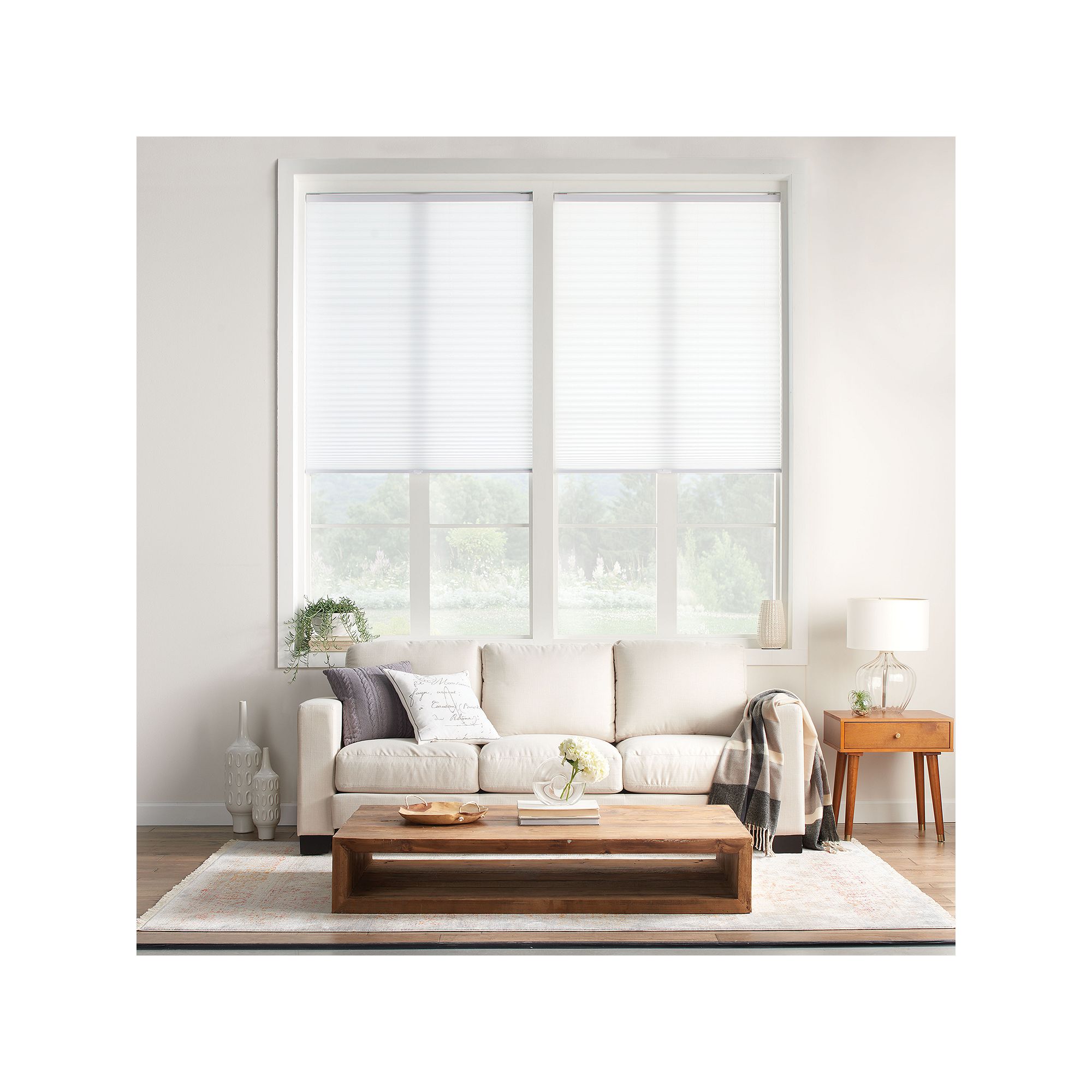 Sonoma Goods For Life® Custom Cordless Light filtering Pleated Shade, Whit