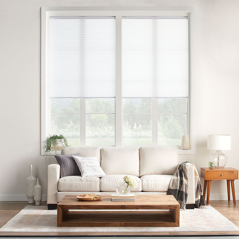 Sonoma Goods For Life Cordless Light filtering Pleated Shade, White, 48.5X4