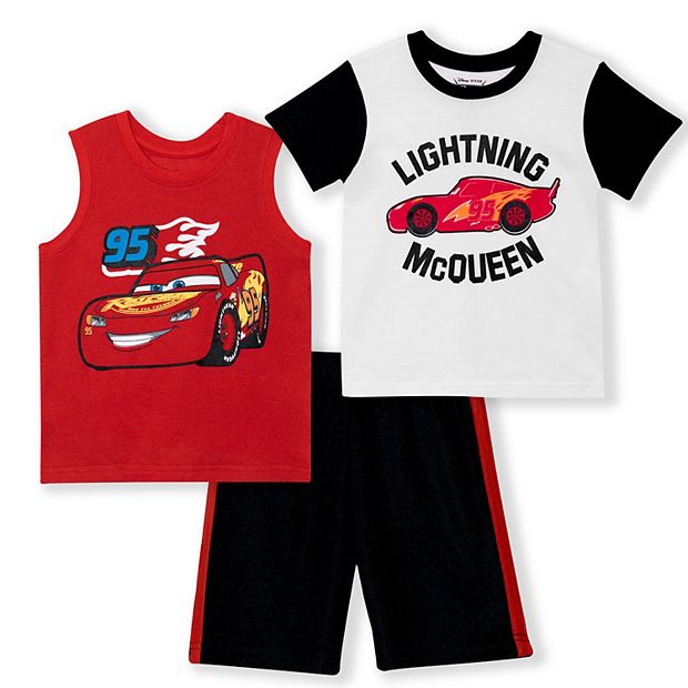 Boys Disney Cars Outfit Lightening Mcqueen Shorts Lightening