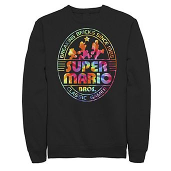 Men's Nintendo Super Mario 85 Tie Dye Logo Fleece