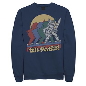 Men's Nintendo Legend Of Zelda Retro Link Kanji Portrait Fleece